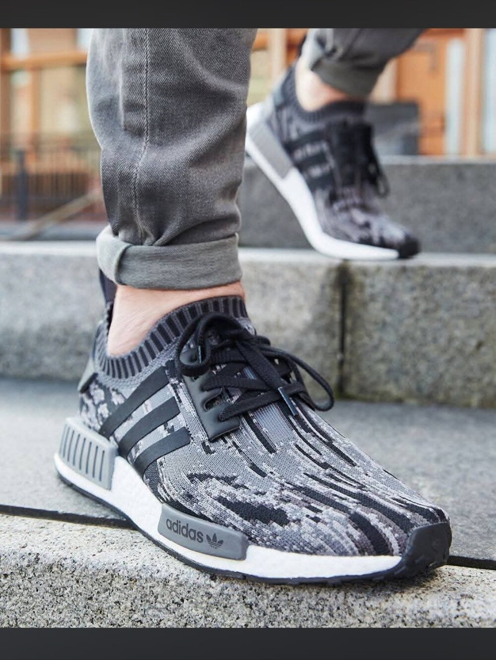 NWOT adidas NMD R1 Primeknit Sneaker-Grey Three